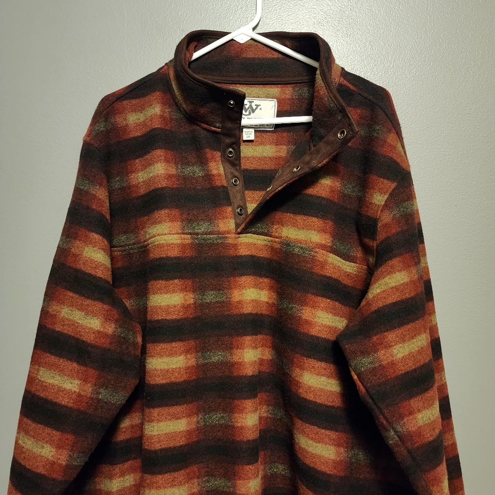 Vtg John Wayne Pullover Quarter Button Jacket Siz… - image 7